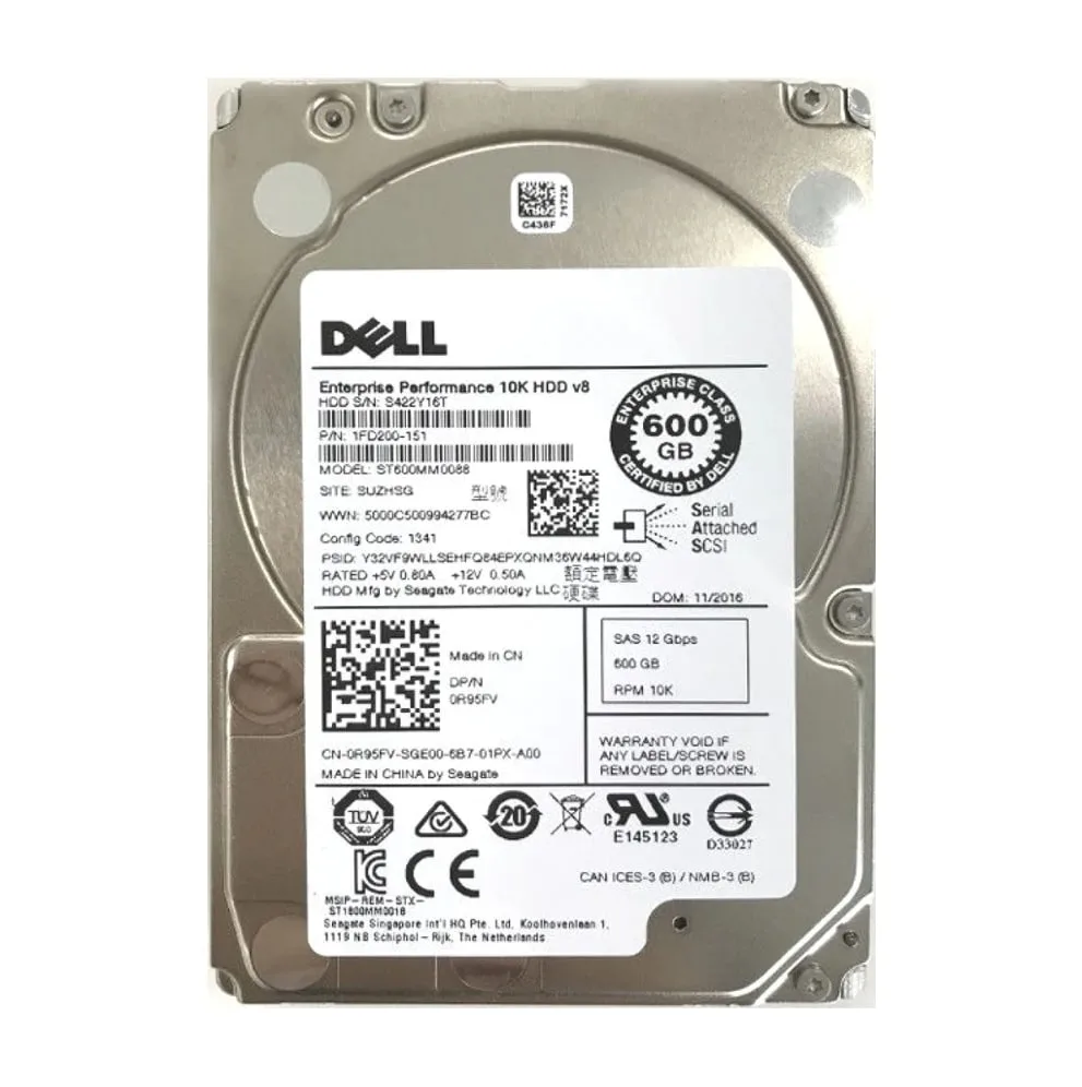 Dell 600GB SAS 10K 12Gbps 2,5" SFF | P/N: 0R95FV